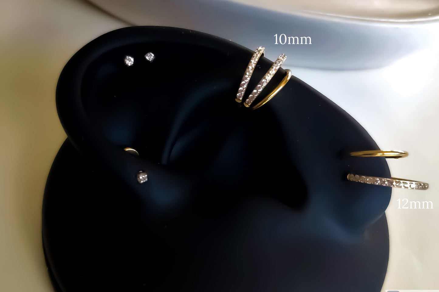 16G 316L Tiny Huggie Hoop Clicker Ring, Nose Cartilage Daith Helix Tragus Septum ,Seamless Hinged Segment Ring,6mm 7mm 8mm 10mm 12mm Steel