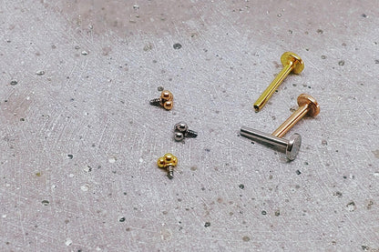 16G Tiny Piercing Tragus Cartilage Helix Piercing, Internally Threaded Labret, Tiniest Three Ball Trinity Stud, Tribead, 4mm, 8mm, 10mm Bar