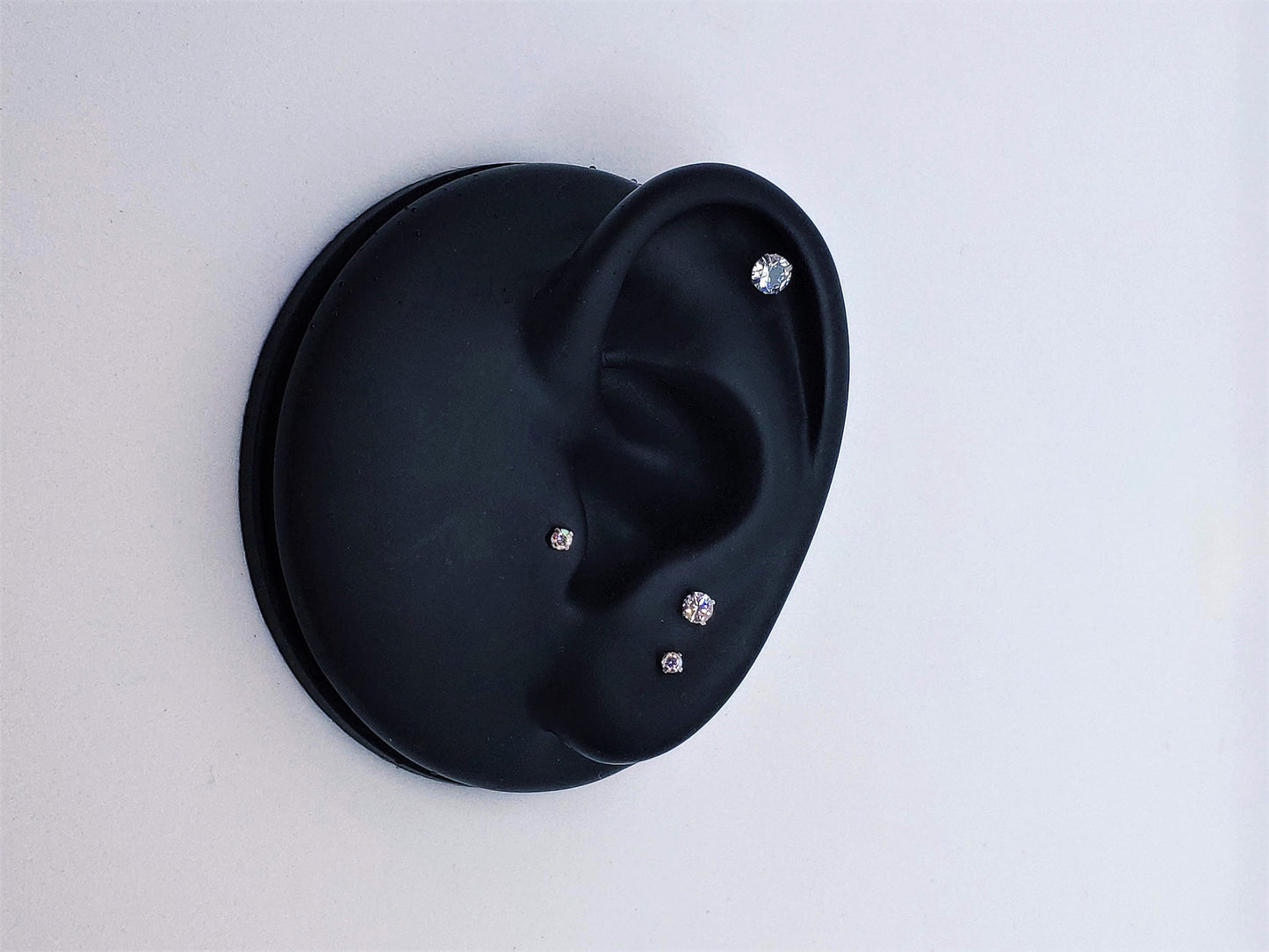 16G Very Tiny Gold CZ Stud Prong Monroe Stud 1.5mm-3mm CZ Stone  Tragus Helix Cartilage Piercing  Flat back labret  Internally Threaded