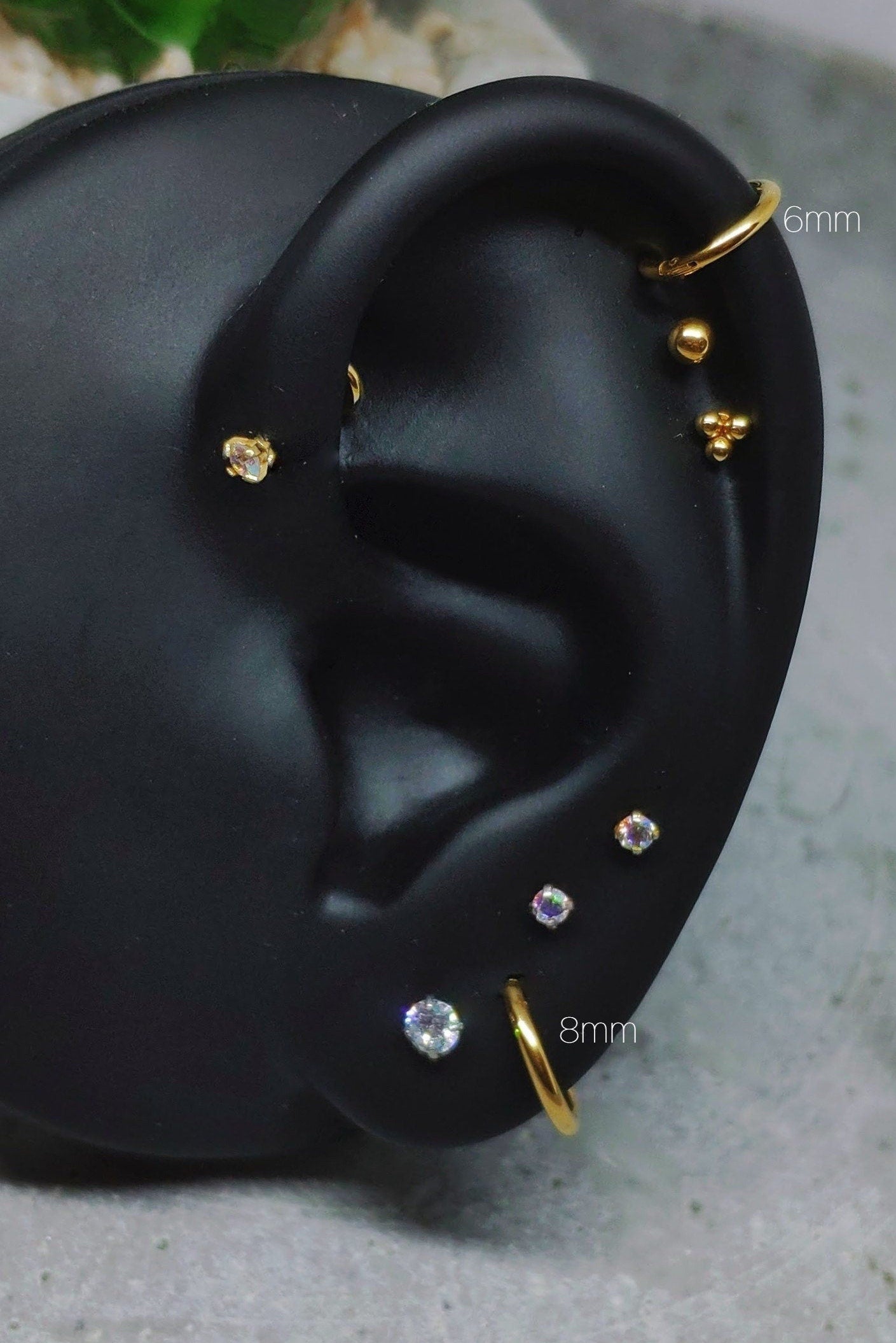 18G Tiny Huggie Hoop Clicker Ring, Nose Cartilage Daith Helix Tragus Septum ,Seamless Hinged Segment Ring,6mm 7mm 8mm 10mm 12mm 316L Steel