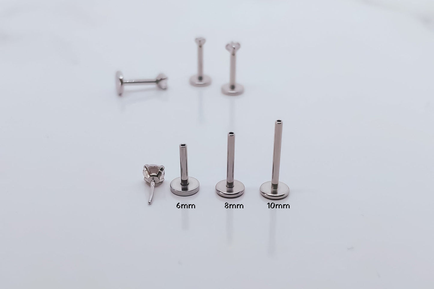 16G 18G 20G Tiny Silver Push Pin AB CZ Piercing, Earring Threadless  Monroe StudTragus Helix Cartilage Piercing1.5mm 2mm 2.5mm 3mm Stone
