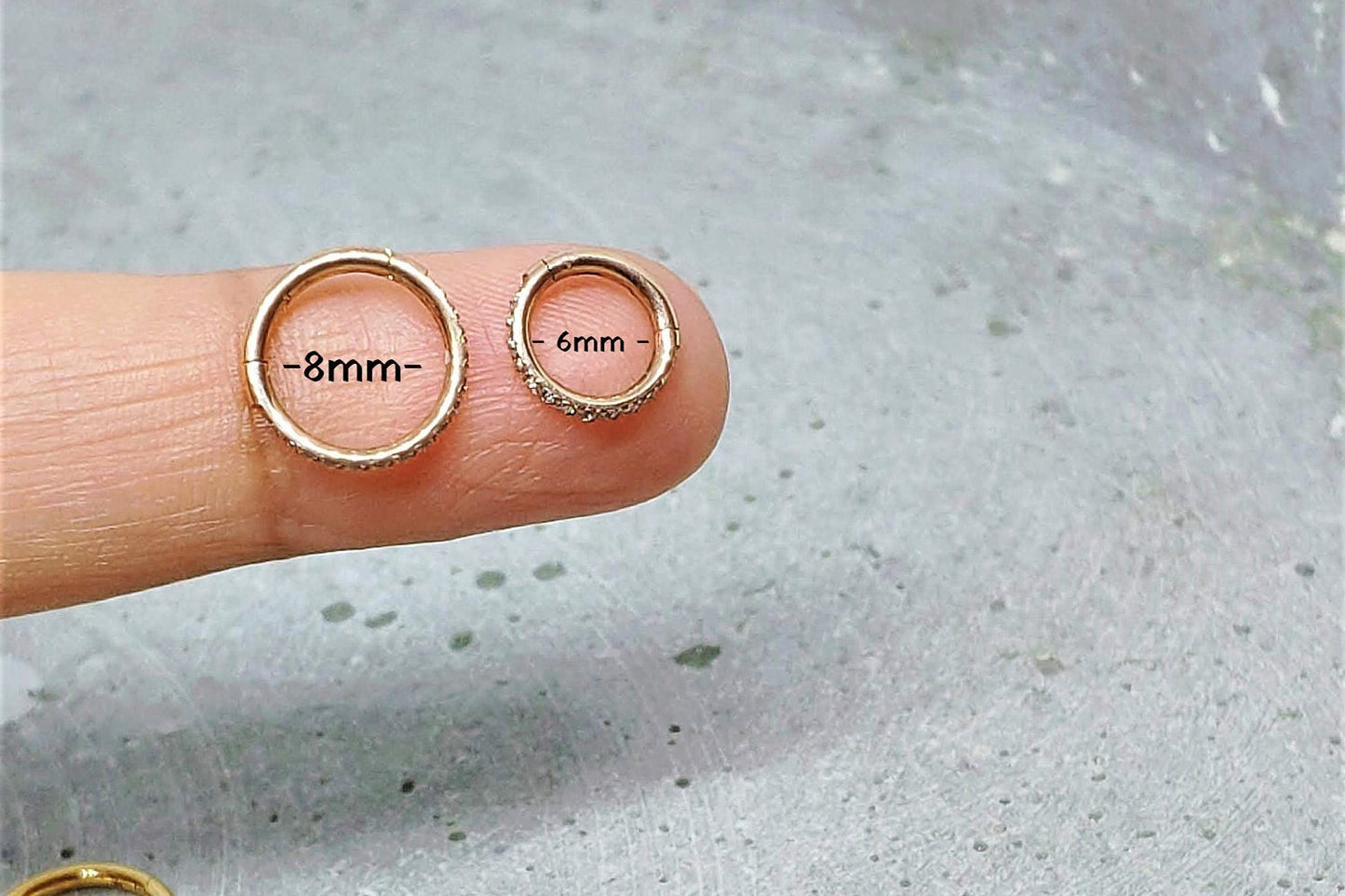 18G Tiny CZ Paved Hoop Ring, Conch Clicker CZ Huggie Nose hoop, Tragus Cartilage, Seamless Hinged Clicker,6mm,7mm,8mm,10mm,12mmEternity Ring