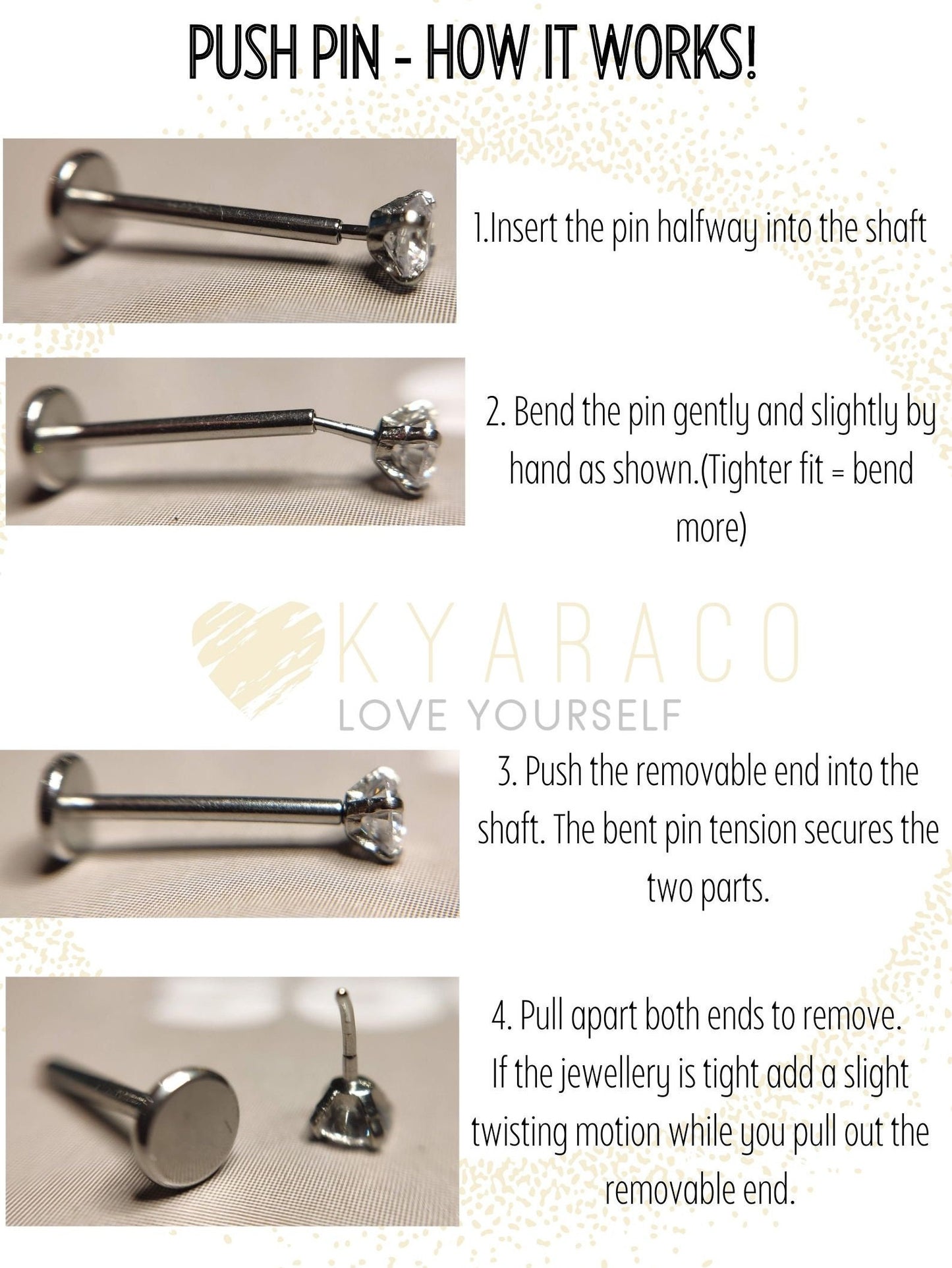 16G 18G 20G Silver Tiny Push Pin CZ Piercing ThreadlessMonroe Labret StudTragus Helix Faith Cartilage1.5mm 2mm 2.5mm 3mmFlat back press