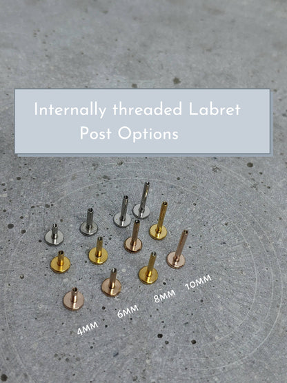 16G Very Tiny Gold CZ Stud Prong Monroe Stud 1.5mm-3mm CZ Stone  Tragus Helix Cartilage Piercing  Flat back labret  Internally Threaded