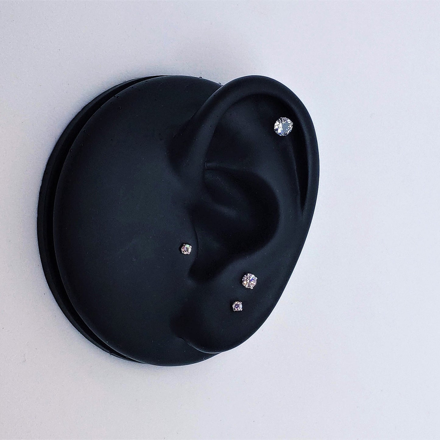 16G Tiny Silver Stone CZ Piercing Monroe Stud Piercing  1.5mm-4mm Stone Tragus Helix Cartilage Piercing Internal Thread Flat Back Labret