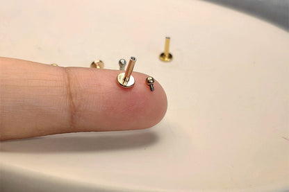 16G Silver Tiny Ball Piercing  1.5mm 2mm 2.5mm 3mm Round Piercing Stud Tragus Helix Cartilage Piercing Internal thread  Flat Back Labret
