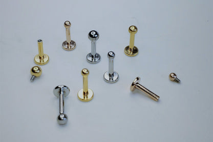 16G Silver Tiny Ball Piercing  1.5mm 2mm 2.5mm 3mm Round Piercing Stud Tragus Helix Cartilage Piercing Internal thread  Flat Back Labret