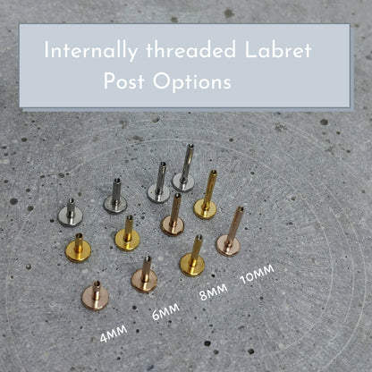 16G Gold White Opal Stone Piercing2mm 2.5mm Cultured Opal Labret Studtragus Helix conch Cartilage Nose Piercing Internal thread Flat Back