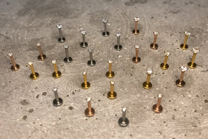 16G Tiny Silver Stone CZ Piercing Monroe Stud Piercing  1.5mm-4mm Stone Tragus Helix Cartilage Piercing Internal Thread Flat Back Labret