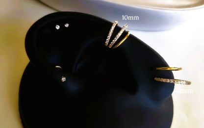18G Tiny CZ Paved Hoop Ring, Conch Clicker CZ Huggie Nose hoop, Tragus Cartilage, Seamless Hinged Clicker,6mm,7mm,8mm,10mm,12mmEternity Ring