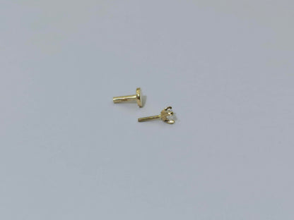 14k Gold Tiny CZ Internally Threaded Stud, 4mm, 5mm bar length,Monroe Piercing, Nose stud, Helix, Conch Tragus Cartilage Earring, Flat back