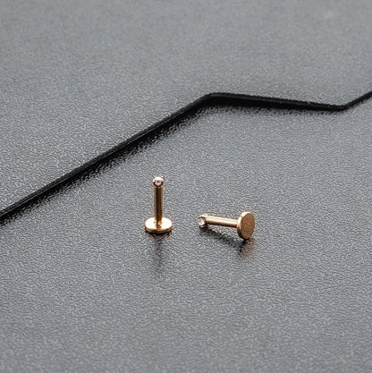 16G Tiny Rose Gold Single Stone CZ Piercing  1.5mm-4mm Stone  Tragus Helix Cartilage Piercing  Internal Thread  Monroe Flat Back Labret