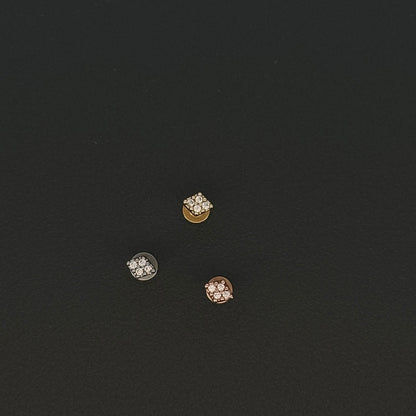 16G 18G Tiny Rhombus CZ Ear Piercing, Helix, Tragus, Cartilage Piercing, External Thread flat back Labret,316L Stainless Steel, 4mm-10mm Bar