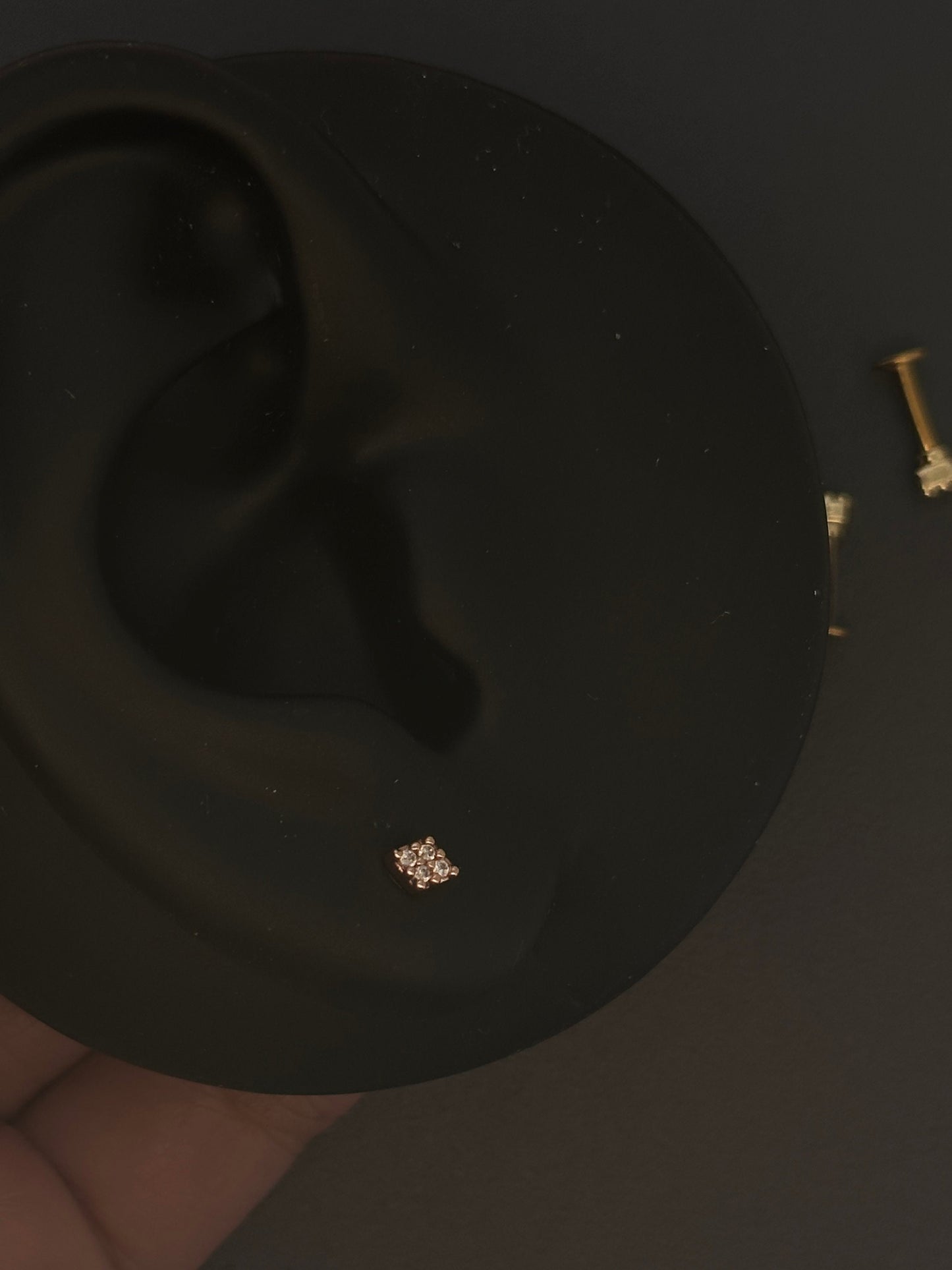 16G 18G Tiny Rhombus CZ Ear Piercing, Helix, Tragus, Cartilage Piercing, External Thread flat back Labret,316L Stainless Steel, 4mm-10mm Bar