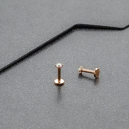 16G Rose Gold White Opal Stone Piercing 2mm 2.5mm Cultured Opal Labret StudTragus Helix Cartilage Nose PiercingInternal threadFlat Back