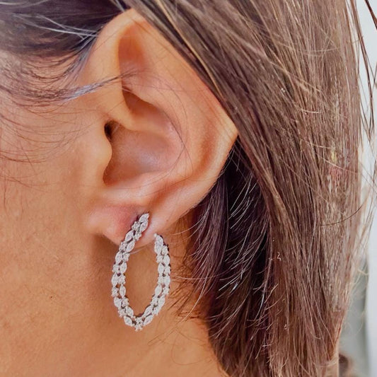 Sparkly Cubic Zirconia  Lightweight Dangle Earrings - Elegant Statement Piece - Party wear